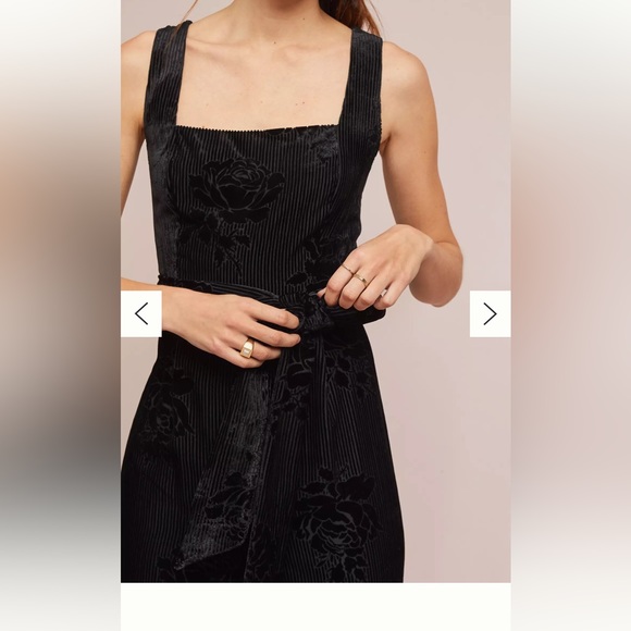NEW Anthropologie Moulinette Soeurs Noir Velvet Burnout Textured Jumpsuit Black - Picture 4 of 8